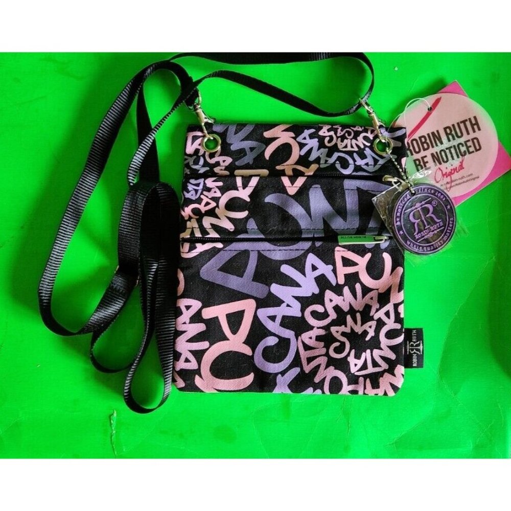 Robin Ruth Black, Purple & Pink Punta Cana  Crossbody Bag Purse - New